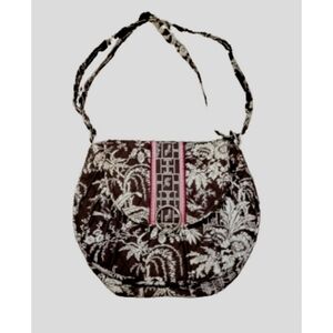 Vera Bradley Imperial Toile Saddle up Crossbody/shoulder bag.  Brown & White